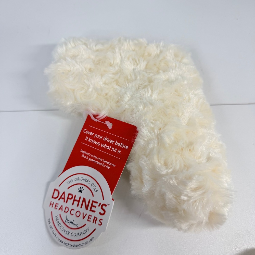Daphne's Headcovers Golf Putter Headcover Unisex OS Ivory Cream Faux Fur Rosette